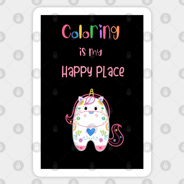 Coloring Is My Happy Place Sticker by 2cuteink